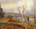 Las orillas del Oise Pontoise también conocido como hombre pescando 1878 Camille Pissarro Paisajes arroyo